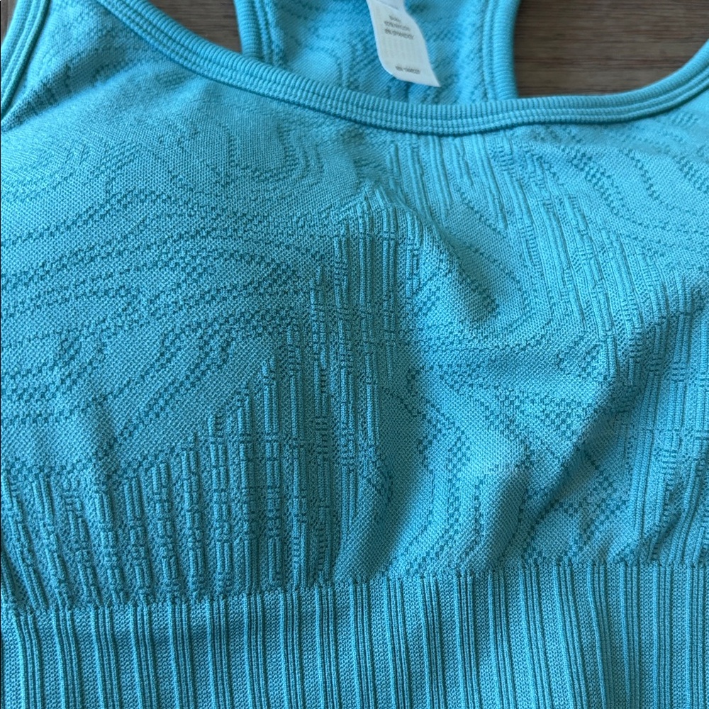 90 Degree By Reflex Teal and beige Ribbed Sports Bras set of two medium - Picture 5 of 6